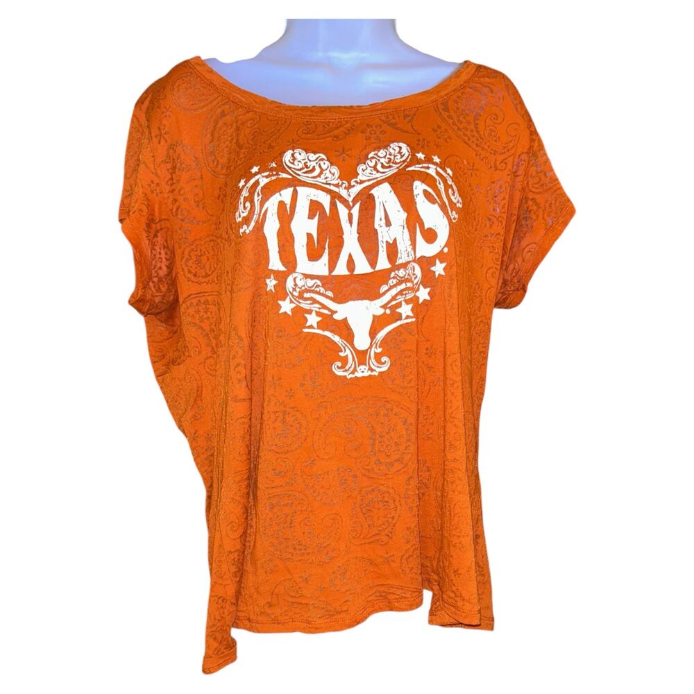 KA Her Knights Apparel Women 2XL University Of Texas Burnout Shirt